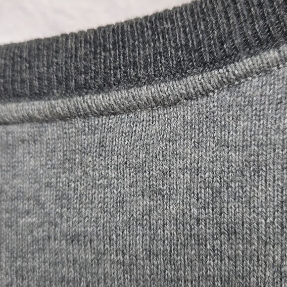 Men Cremieux Sweater Vest V-Neck Soft Cashmere Blend Gray Heather Preppy Classic - Picture 7 of 9